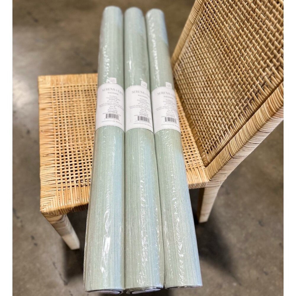 NEW Serena & Lily Grasscloth Wallcovering-Eucalyptus Green